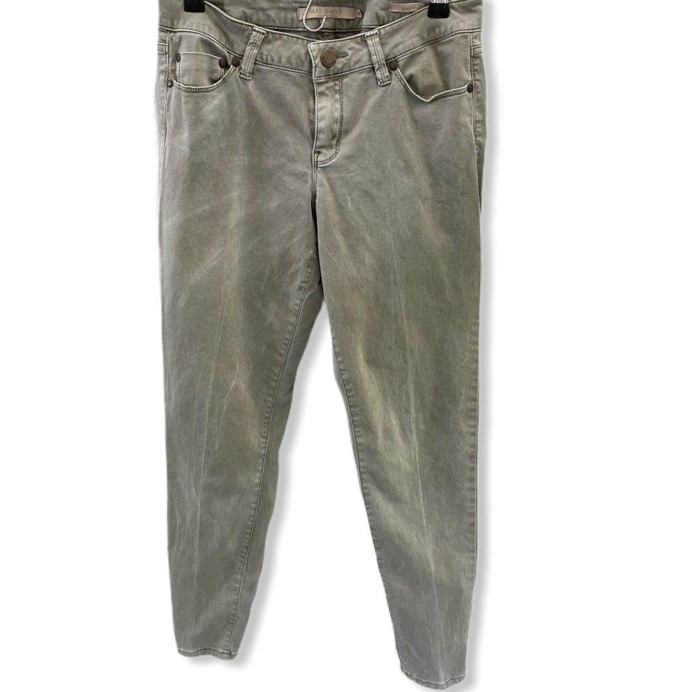 Max Jeans light sage olive green skinny jeans 6